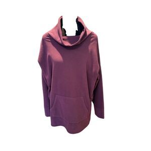 Cuddl Duds Women's Cowl Neck Burgundy Hoodie - Large